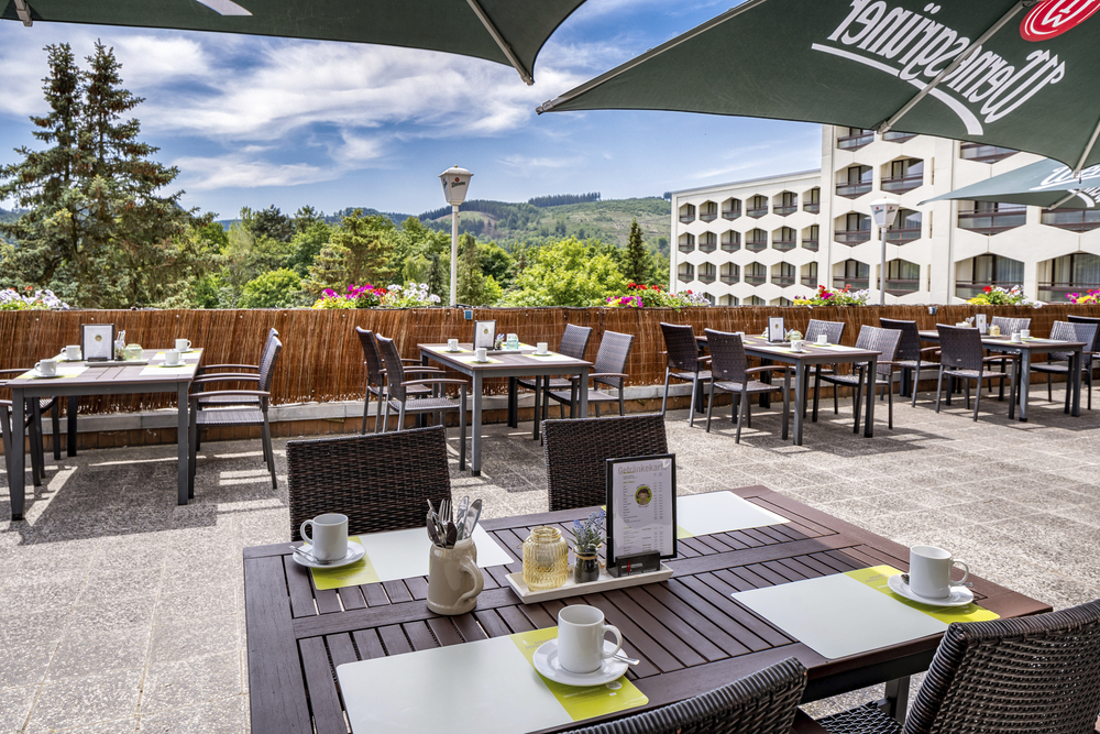 Terrasse des AHORN Berghotel Friedrichroda