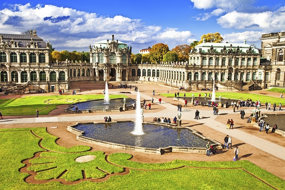 Luftansicht des Dresdner Zwingers