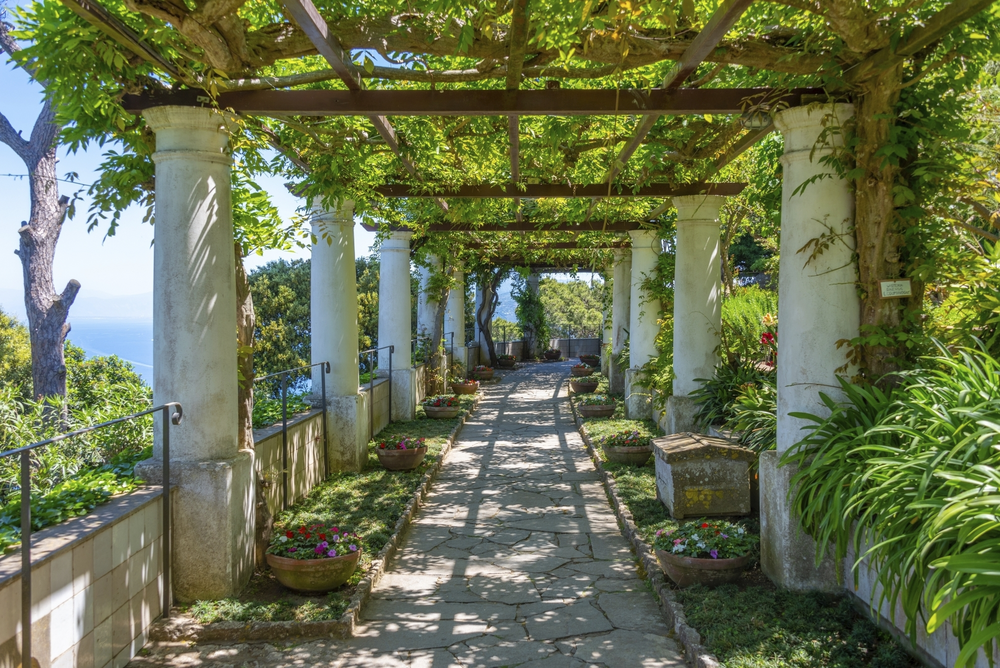 Terrasse, Villa San Michele at Anacapri, Capri, Amalfiküste, Amalfi, Italien